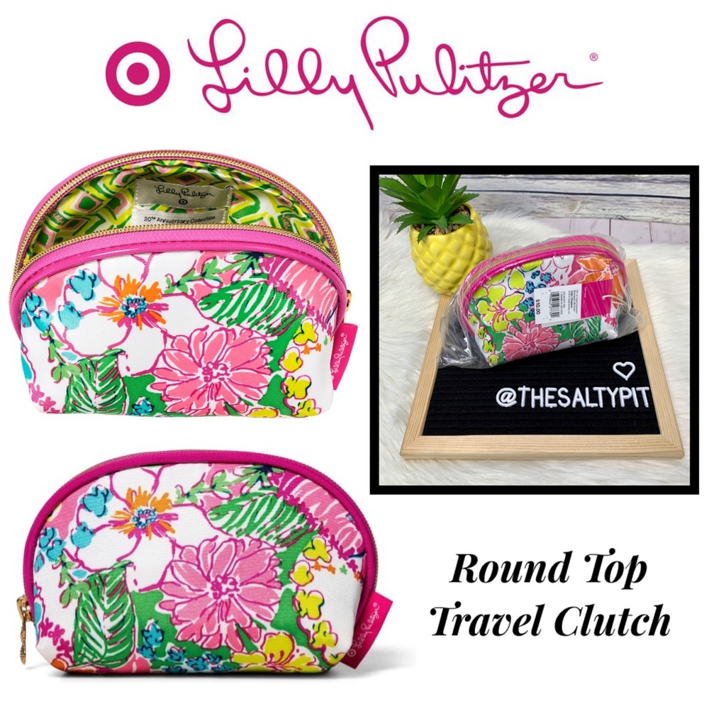 NWT Lilly Pulitzer Round Top Travel Clutch
